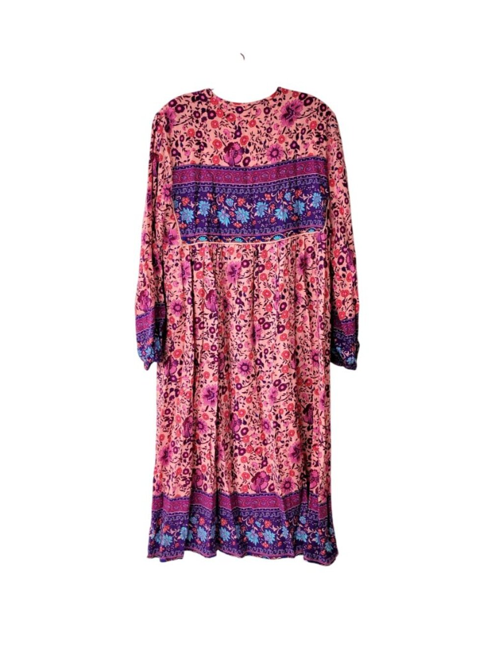R. Vivimos Pink and Purple Boho Rayon Dress - Picture 5 of 6